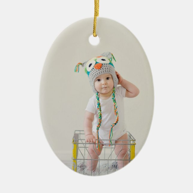 DIY Custom Photo Christmas  Ceramic Ornament (Front)