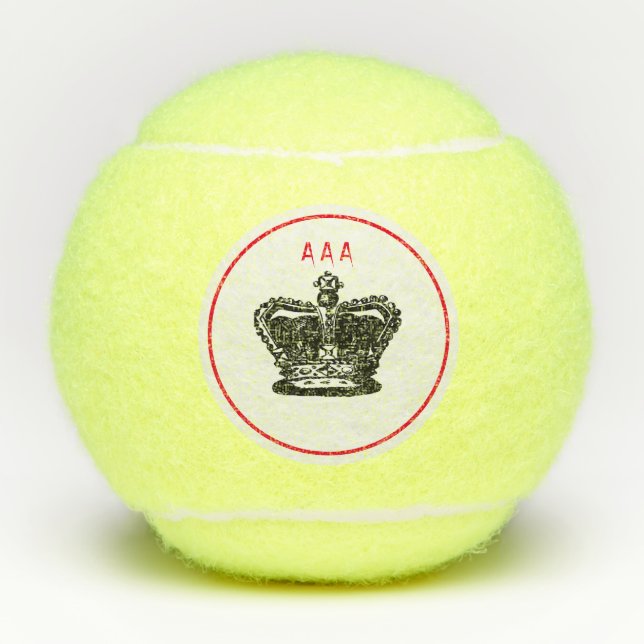 DIY CUSTOMIZABLE Tennis Ball MONOGRAM WITH CROWN (Front)