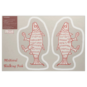 DIY Cut & Sew Medieval Walking Fish Fabric
