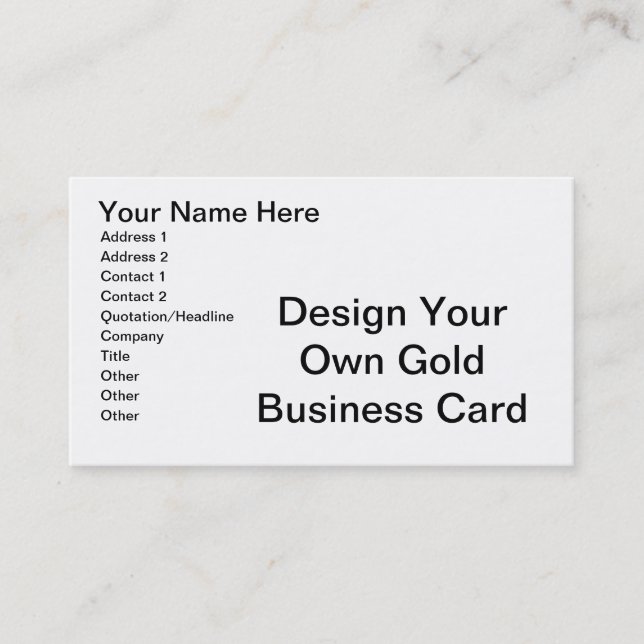 DIY - Design Your Own Eggshell Business Card (Front)