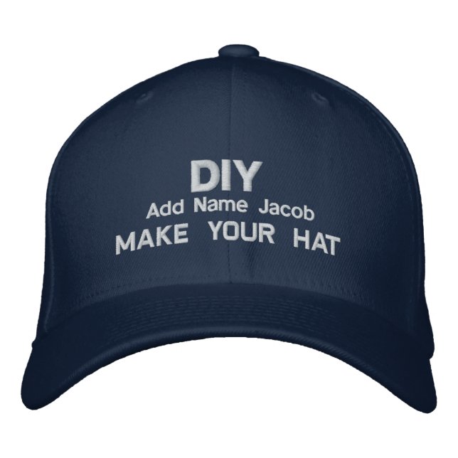 DIY Design Your Own Embroidered Navy H008 Embroidered Hat (Front)