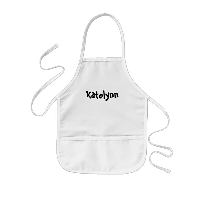 DIY Design Your Own White Kids Apron Custom Name (Front)