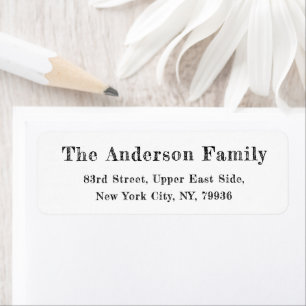 DIY Elegant Hand Drawn Script White Return Address Label