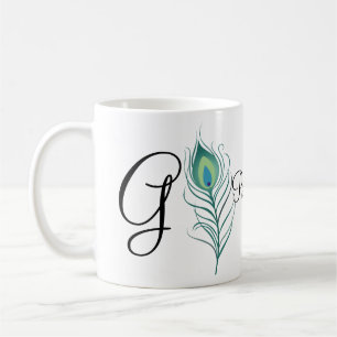 DIY Elegant Peacock Feather Coffee Mug