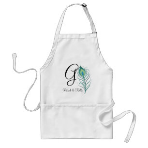 DIY Elegant Peacock Feather Standard Apron