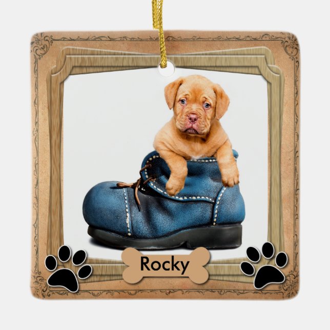 DIY Family Pet Photo Ceramic Tree Decoration (Front)