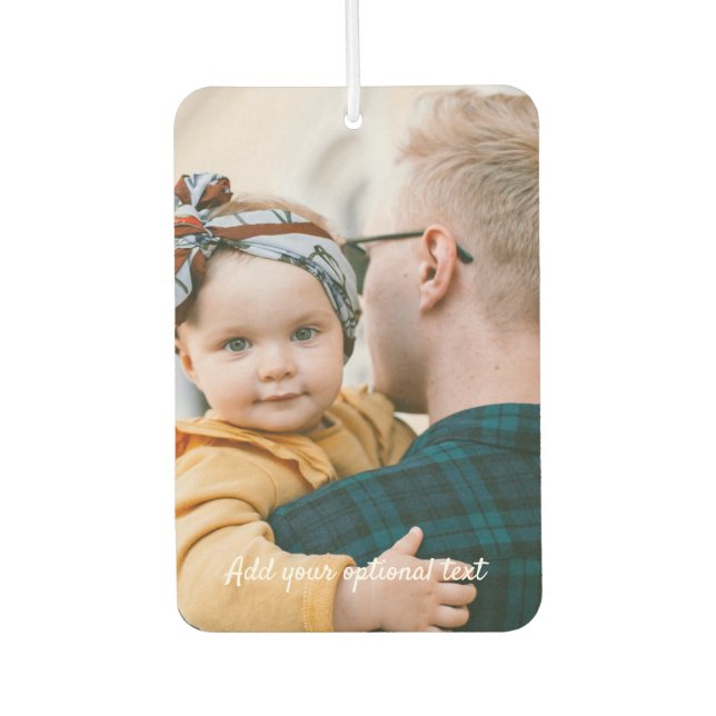 DIY Family Photo and Text Portrait Rectangle Car Air Freshener (Front)