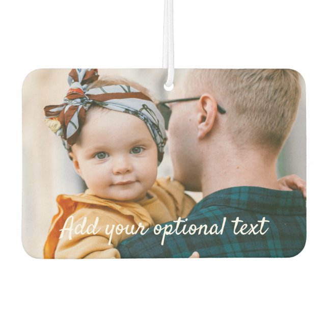 DIY Family Photo and Text Rectangle Car Air Freshener (Front)