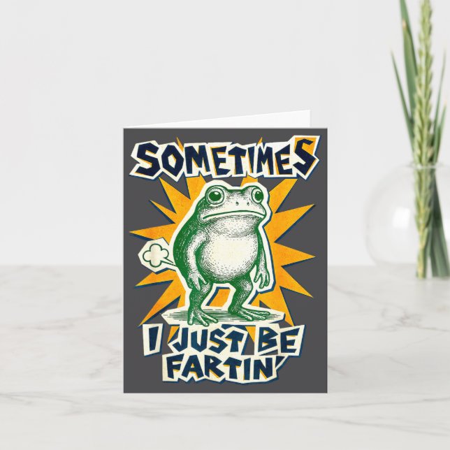 DIY Fartin Sometimes Collage I Just Frog Poster Card (Front)