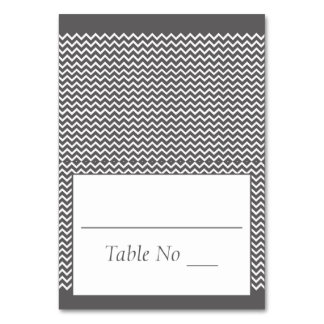 DIY Fold Tented Place Cards Chevron Grey