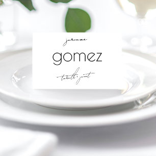 DIY Folded Black White Wedding Place Cards