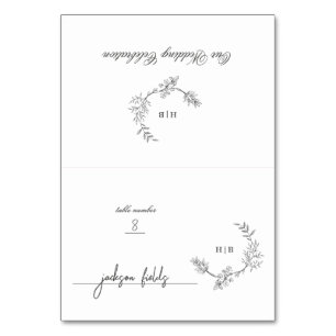 DIY Folded Floral Wreath Individual Place Card