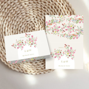 DIY Folded spring floral arch place card