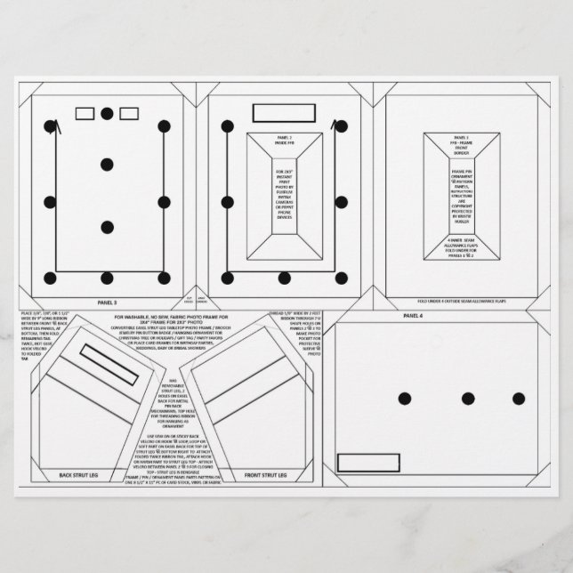 DIY frame pin ornament pattern for 2x3 photo (Front)