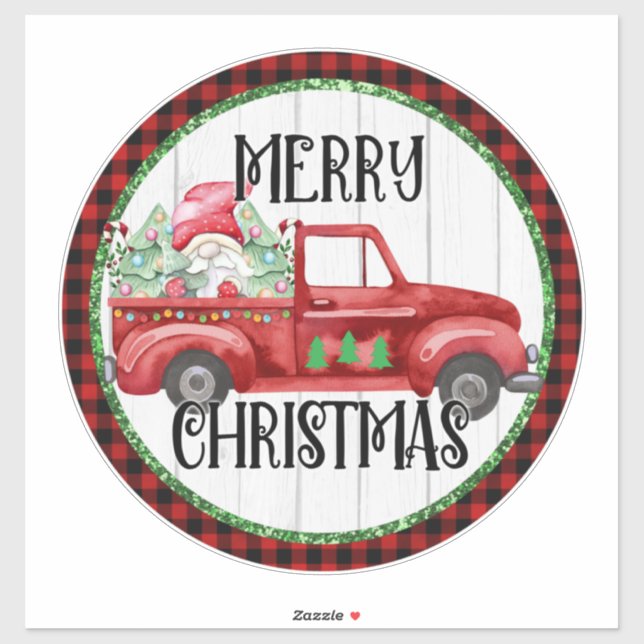 DIY Gnome Christmas Red Truck (Sheet)