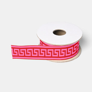 DIY Greek Key Meander, BG Colour - Hot Pink Red Grosgrain Ribbon