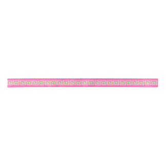 DIY Greek Key “S” & Background Colour Celery Hot P Satin Ribbon