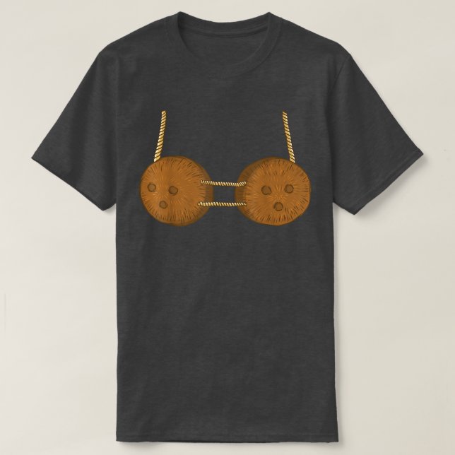 DIY Halloween Hawaiian Coconut Bra Men Women Adult T-Shirt (Design Front)