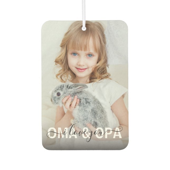 DIY I Love you Opa and Oma Photo Car Air Freshener (Front)