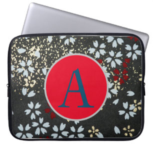 DIY INITIAL JAPANESE ABSTRACT FLORAL NEOPRENE BAG