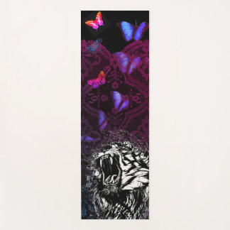 DIY INITIAL YOGA MAT ROARING TIGER BUTTERFLIES