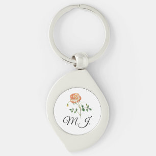 DIY Keychain rose flower Custom Text, Name 