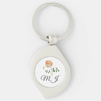 DIY Keychain rose flower Custom Text, Name