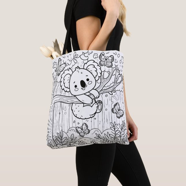 DIY Koala Tote for Colouring Bag (Close Up)