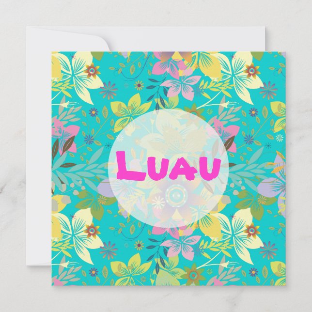 DIY / luau, customisable background/text colours Invitation (Front)