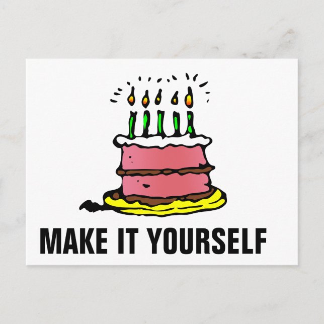 DIY Make It Yourself Birthday Party Invitation Pos Postcard (Front)