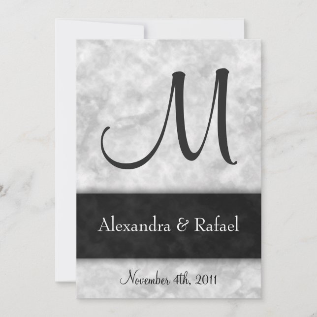 DIY Marble Wedding Invitations (Front)