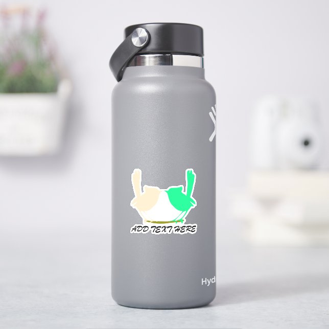 DIY Message ,pink & green birds kissing on branch (HydroFlask)