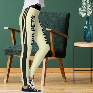 DIY Modern Animal Lover Pet Friends Cat Mom Cream Leggings