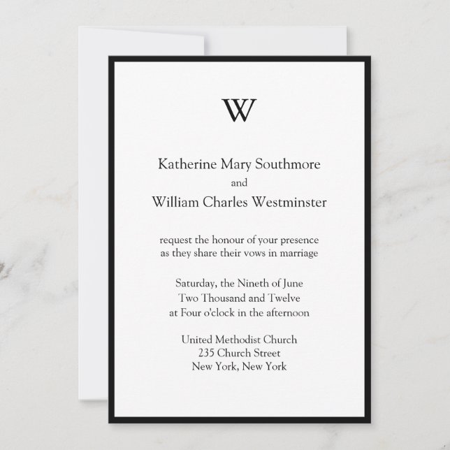 DIY Modern Wedding Invitations (Front)