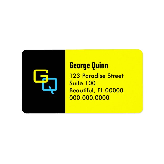 DIY Monogram ~ 18 Address Labels 1 1/4" x 2 3/8 (Front)