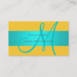 DIY monogram + background colour Business Card