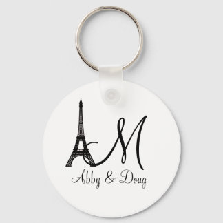 DIY Monogram Eiffel tower design Key Ring