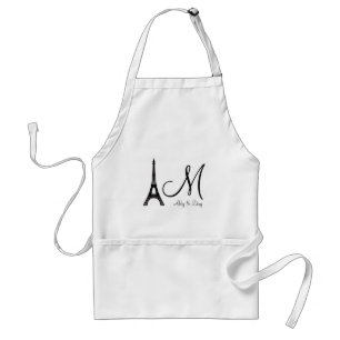 DIY Monogram Eiffel tower design Standard Apron