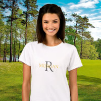 DIY Monogram & Name, Trendy Gold & Grey Text