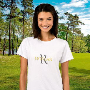 DIY Monogram & Name, Trendy Gold & Grey Text Hoodie