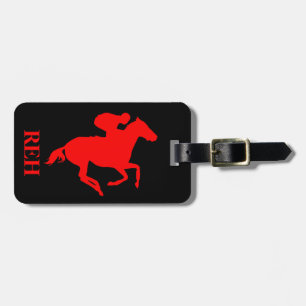 DIY Monogram Red Race Horse/Any Colour Luggage Tag