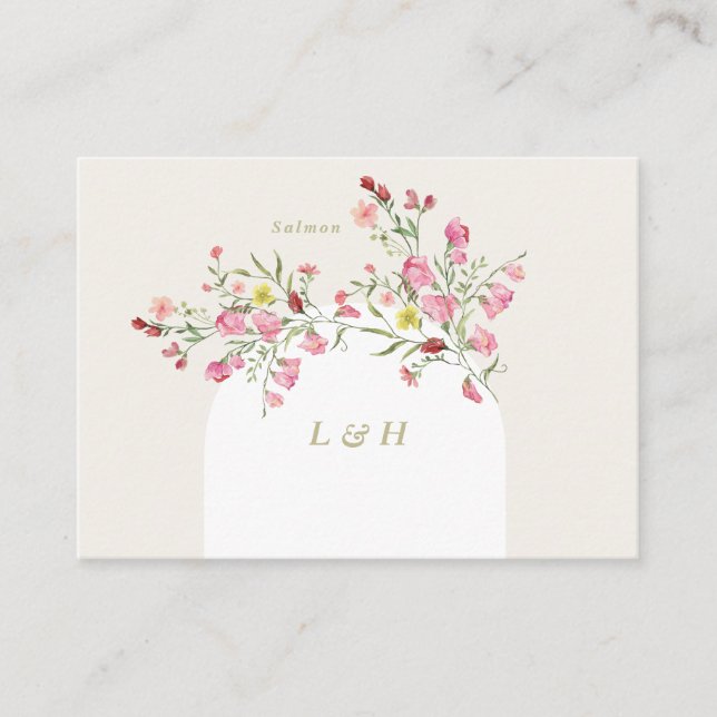 DIY Name spring floral arch place card (Front)