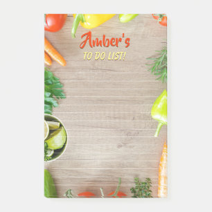 DIY Name, To Do List, Veggies on Wood Photo Post-it Notes