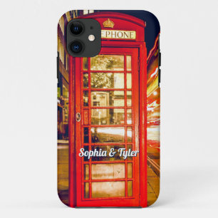 DIY Names on British Red Phone Booth iPhone 11 Case