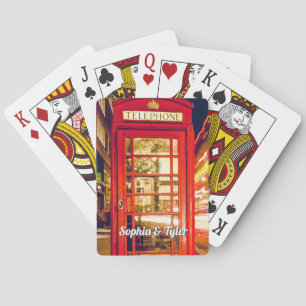 DIY Names on British Red Phone Booth Playing Cards