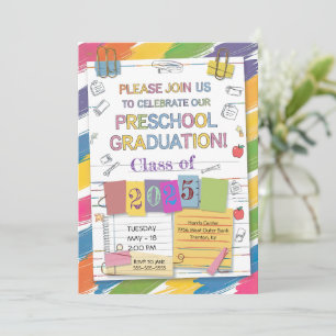 DIY Notebook Paperclip Preschool Graduation Crayon Invitation