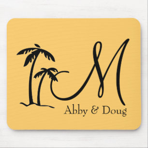 DIY Palm Tree Destination Logo Mouse Pad