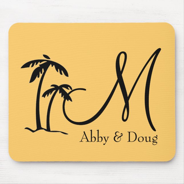 DIY Palm Tree Destination Logo Mouse Pad (Front)