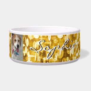 DIY Pet's Name & Photo, Glowing Gold Sequins