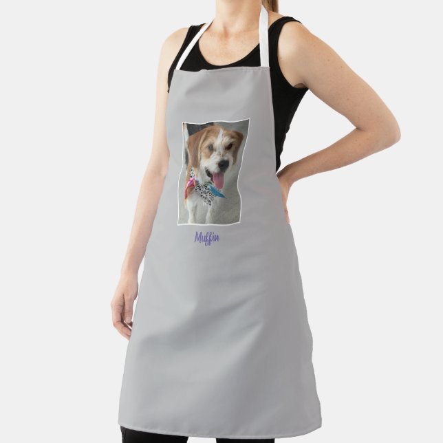 DIY Pet's Photo & Name Or Child, Lt. Grey Apron (Insitu)